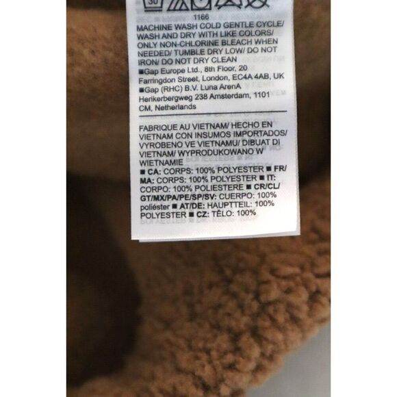 Old Navy Women's Sz 2X Braised Tofu Brown Slouchy Sherpa Full Zip Jacket - Picture 6 of 8